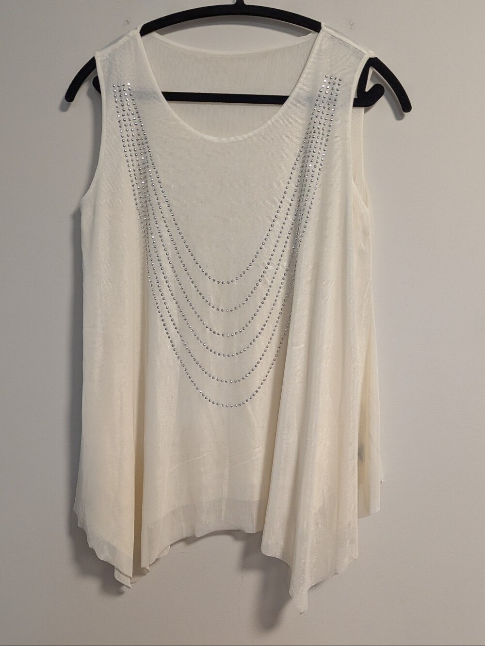 💙CHERIE BLISS WOMENS Medium. Sheer TANK TOP With Bling. Viscose 2 Layers. EUC